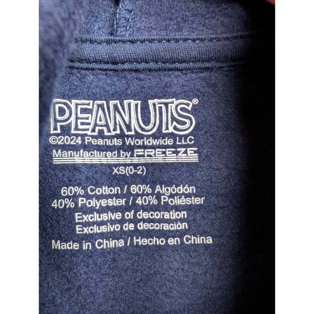 Snoopy Navy Blue Hoodie Women's XS Embroidered Graphic - Picture 3 of 8